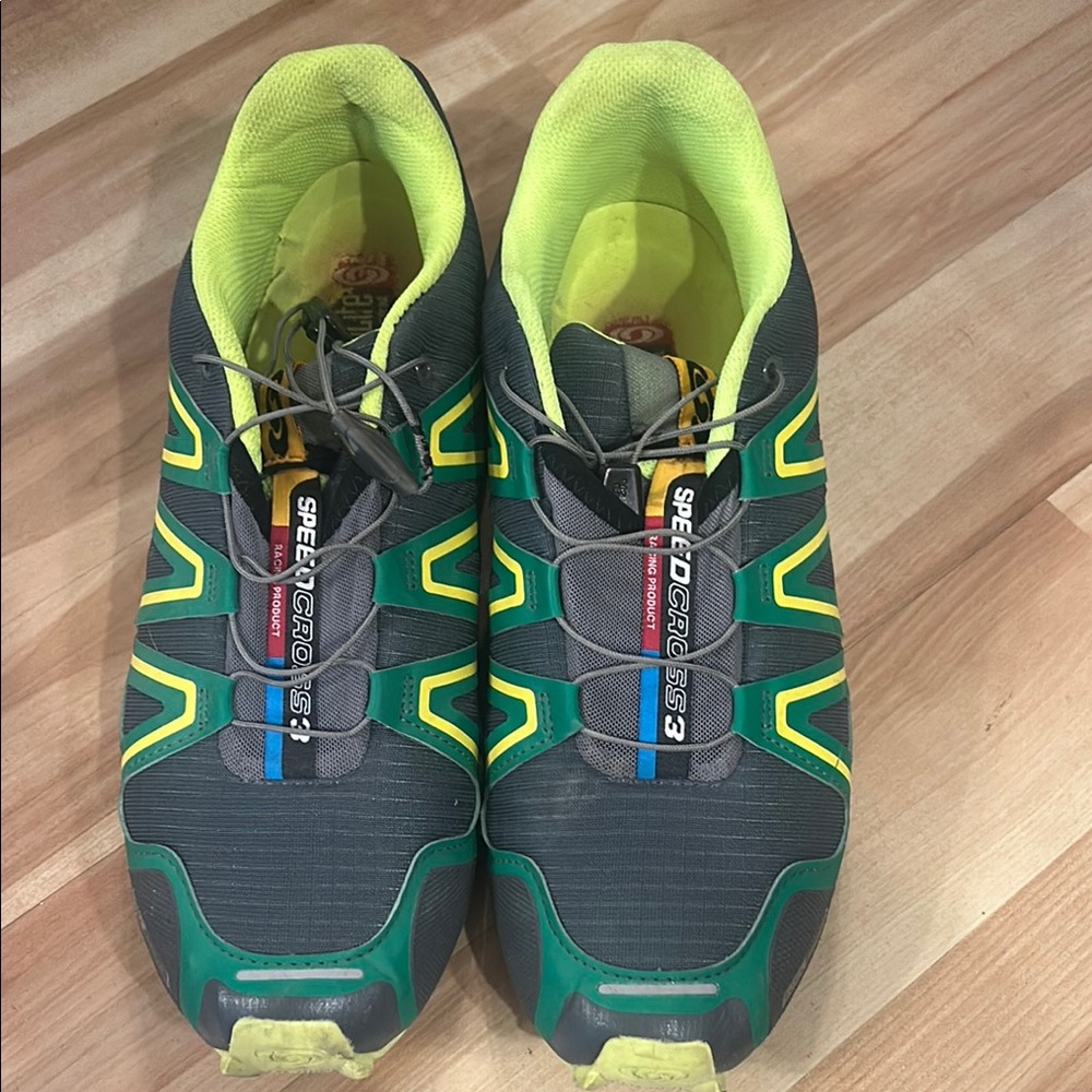 Salomon Gray and Green Trail Running Shoes